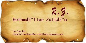 Rothmüller Zoltán névjegykártya